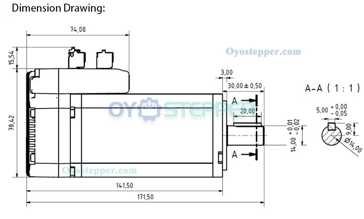 JMC Nem23 Integrated AC Servo Motor 400W 48V 1.27N.m(179.84 oz.in) 3000RPM 60 x 60mm