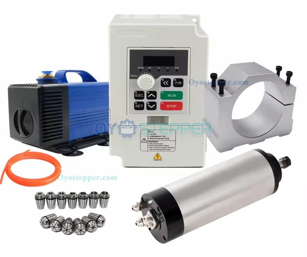 1.5KW 110V / 220V CNC Spindle Motor Kit with VFD Inverter+80mm Spindle Mount+80W Water Pump 1.5KW 110V / 220V CNC Spindle Motor Kit with VFD Inverter+80mm Spindle Mount+80W Water Pump