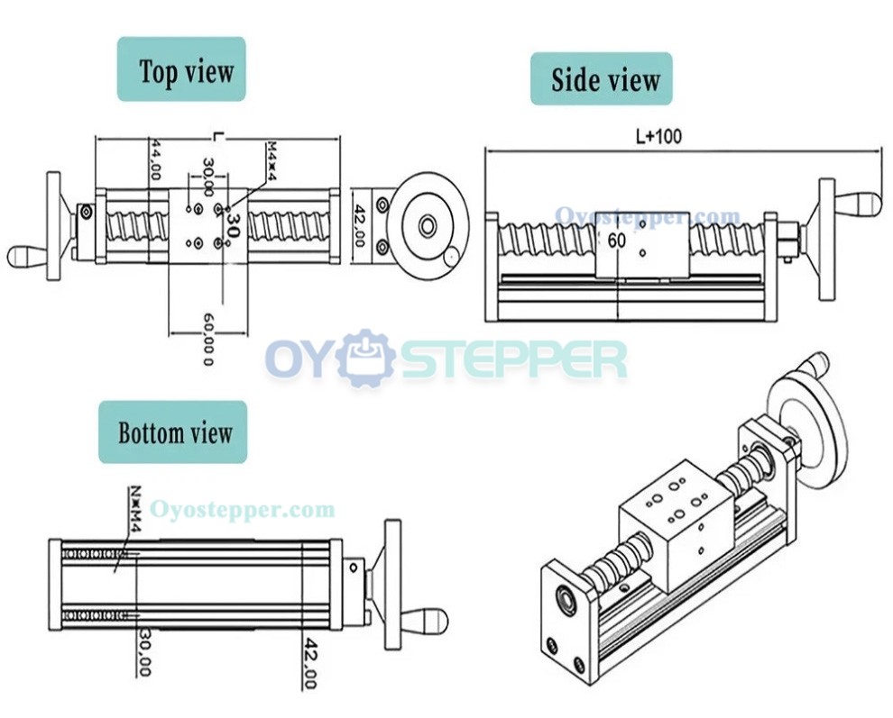 DXG6042 Mini Manual Ballscrew Slide Table CNC Linear Module Handwheel Linear Translation Stage DXG6042 Mini Manual Ballscrew Slide Table CNC Linear Module Handwheel Linear Translation Stage