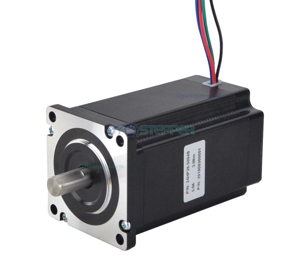 Nema 24 Stepper Motor Bipolar 2 Phase 1.8 Degree 3.5 Nm(495.74oz.in) 5.0A 60x60x97.8mm 4 Wires Keyway Shaft