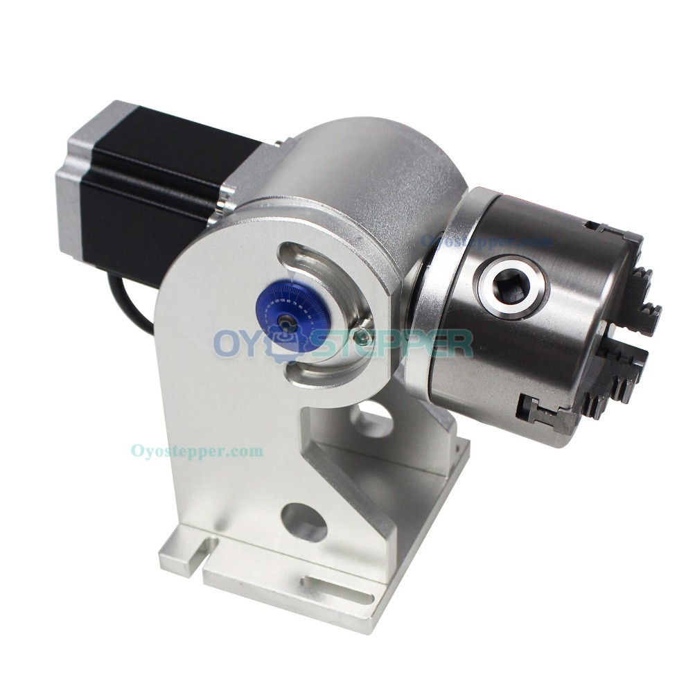 D80 3 Jaw 80mm Rotary Axis with Stepper Motor for Fiber Laser Marking / Laser Welding / CO2 Laser Engraving D80 3 Jaw 80mm Rotary Axis with Stepper Motor for Fiber Laser Marking / Laser Welding / CO2 Laser Engraving