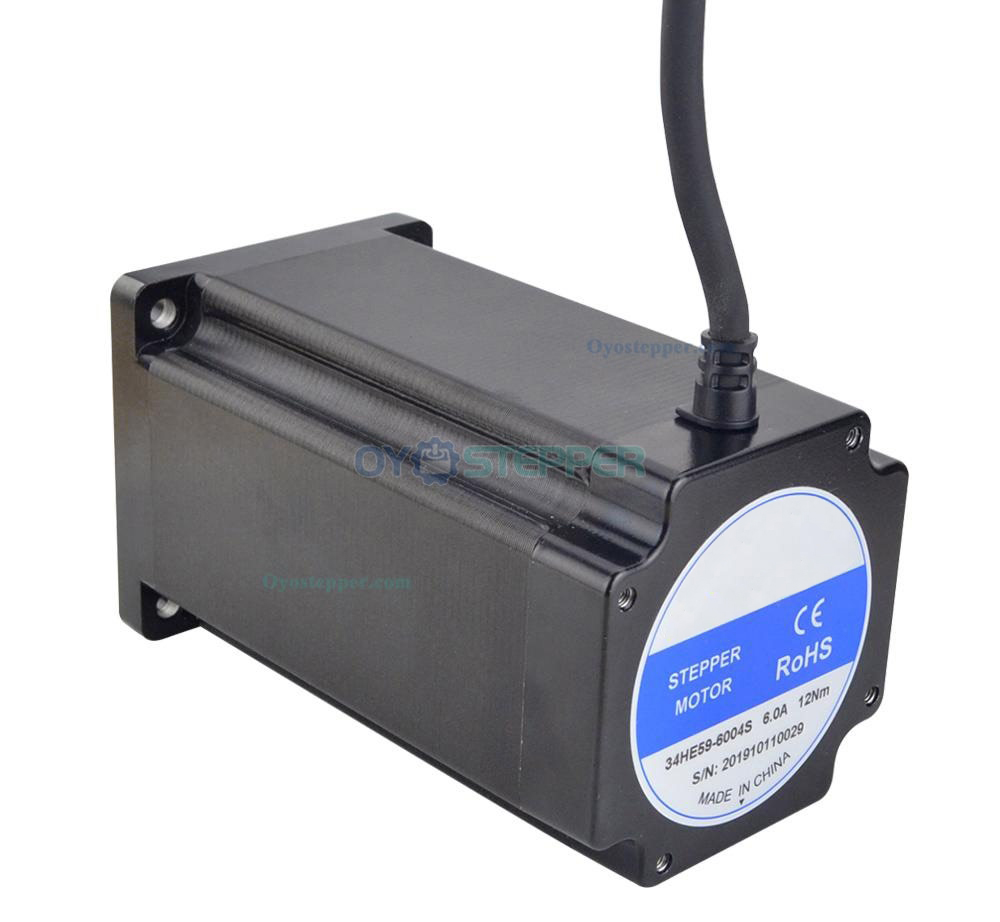 E Series Nema 34 Stepper Motor High Torque Bipolar 1.8 Degree 12.0 Nm(1699.68oz.in) 2 Phase 6.0A 4 Wires Keyway Shaft 