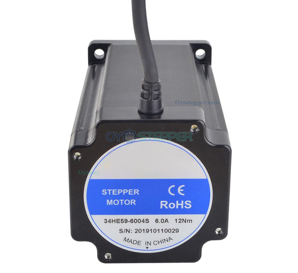 E Series Nema 34 Stepper Motor High Torque Bipolar 1.8 Degree 12.0 Nm(1699.68oz.in) 2 Phase 6.0A 4 Wires Keyway Shaft 