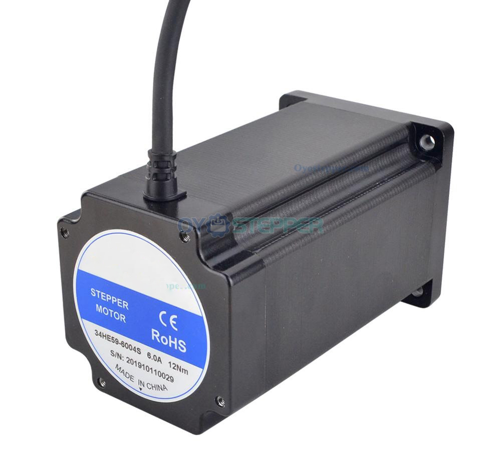 E Series Nema 34 Stepper Motor High Torque Bipolar 1.8 Degree 12.0 Nm(1699.68oz.in) 2 Phase 6.0A 4 Wires Keyway Shaft 