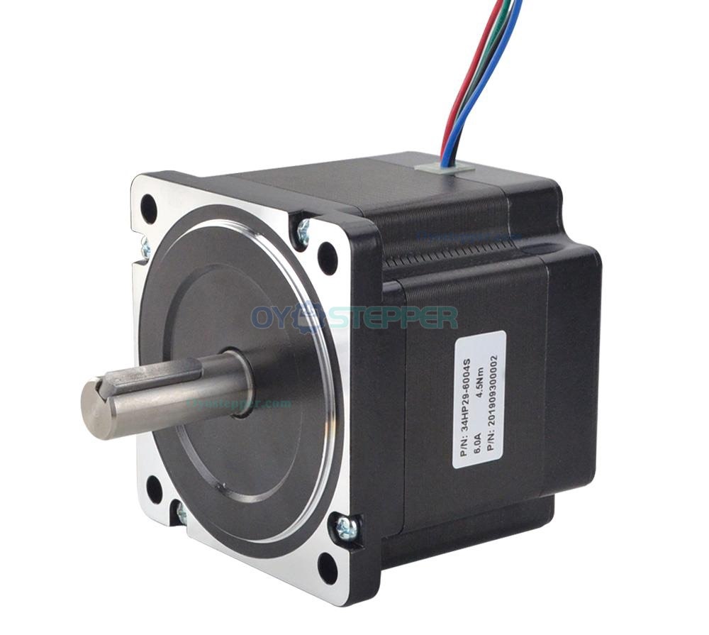 Nema 34 Stepper Motor Bipolar 1.8 Degree 4.5 Nm(637.38oz.in) 6.0A  2 Phase 4 Wires Keyway Shaft