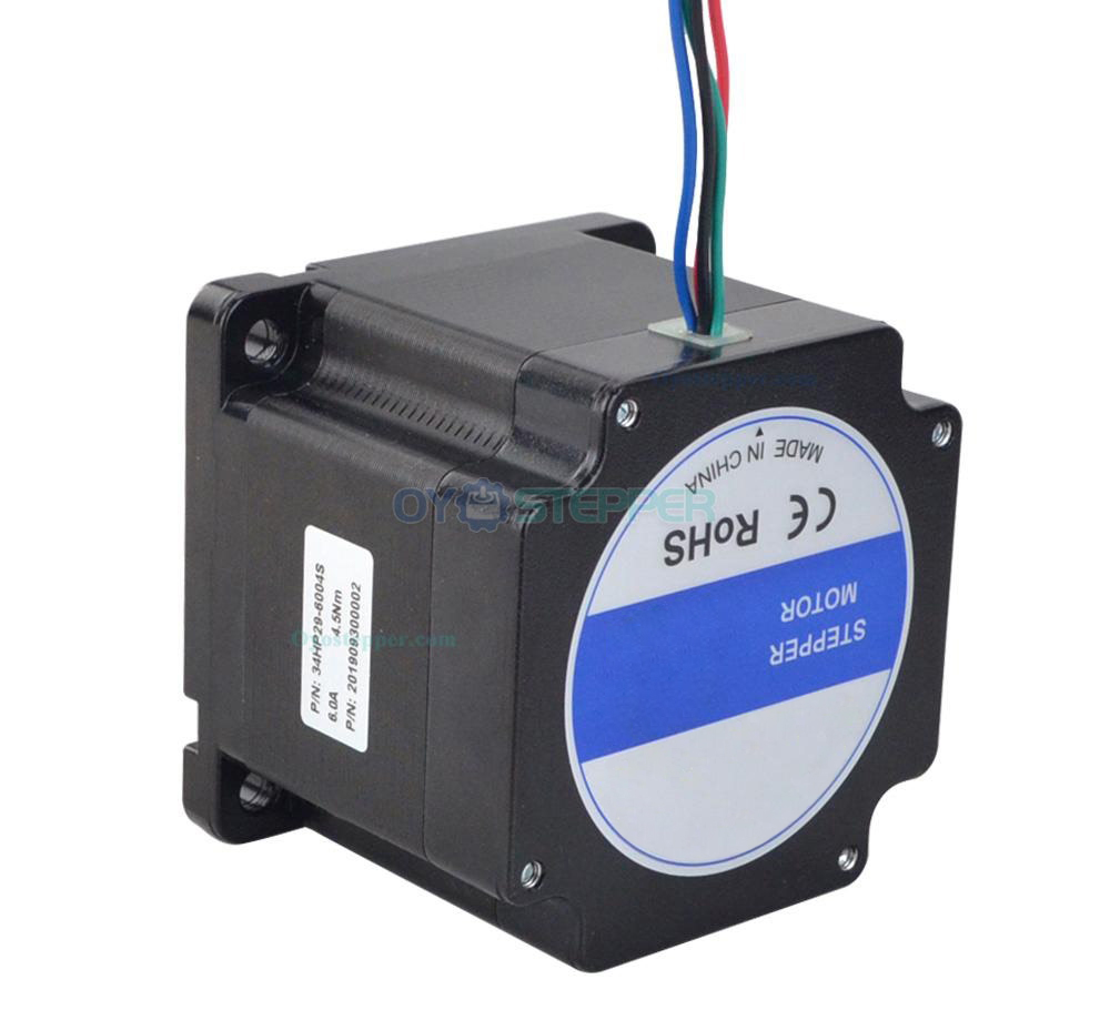 Nema 34 Stepper Motor Bipolar 1.8 Degree 4.5 Nm(637.38oz.in) 6.0A  2 Phase 4 Wires Keyway Shaft