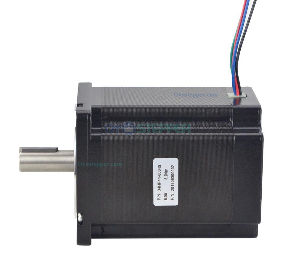Nema 34 Stepper Motor High Torque Bipolar 1.8 Degree 8.2 Nm(1161.45oz.in) 6.0A 2 Phase 4 Wires  Keyway Shaft 