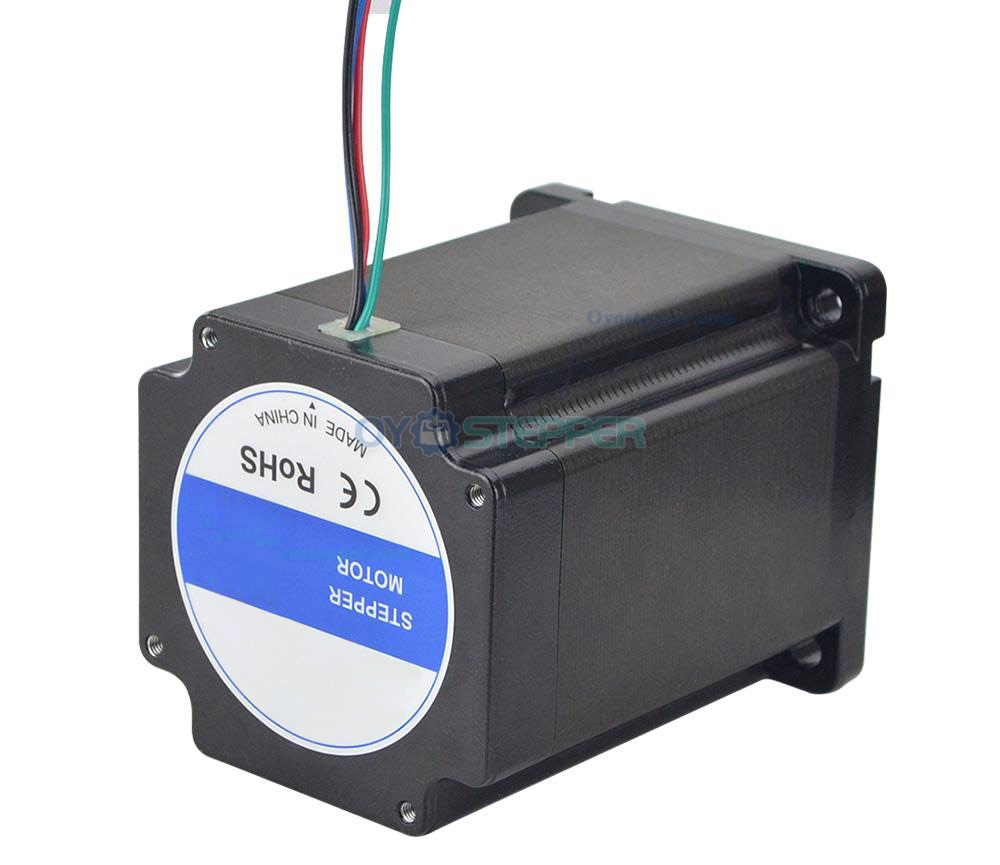 Nema 34 Stepper Motor High Torque Bipolar 1.8 Degree 8.2 Nm(1161.45oz.in) 6.0A 2 Phase 4 Wires  Keyway Shaft 