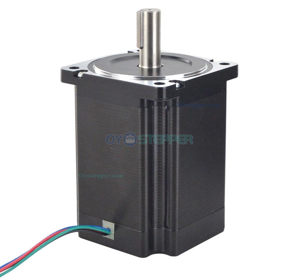 Nema 34 Stepper Motor High Torque Bipolar 1.8 Degree 8.2 Nm(1161.45oz.in) 6.0A 2 Phase 4 Wires  Keyway Shaft 