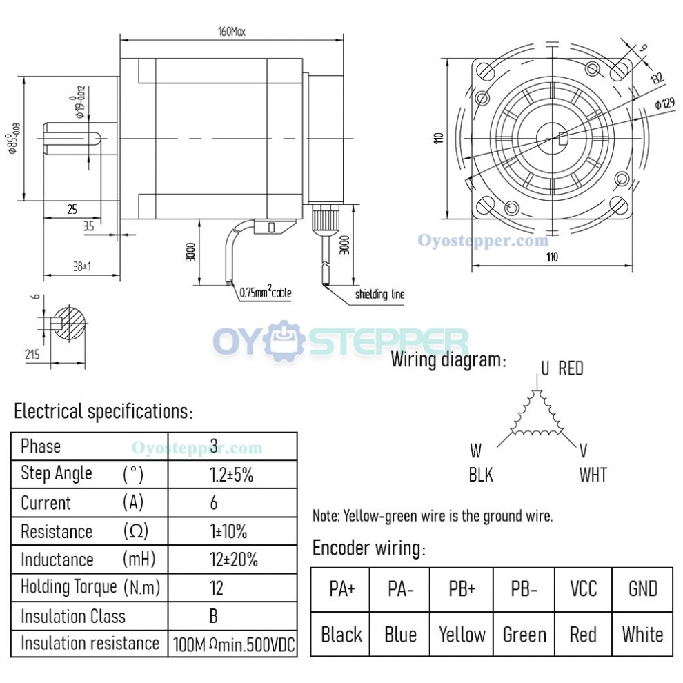 NEMA 42 Closed loop Stepper Motor 3 Phase 19mm Shaft Hybrid Servo Driver CNC Kit NEMA 42 Closed loop Stepper Motor 3 Phase 19mm Shaft Hybrid Servo Driver CNC Kit