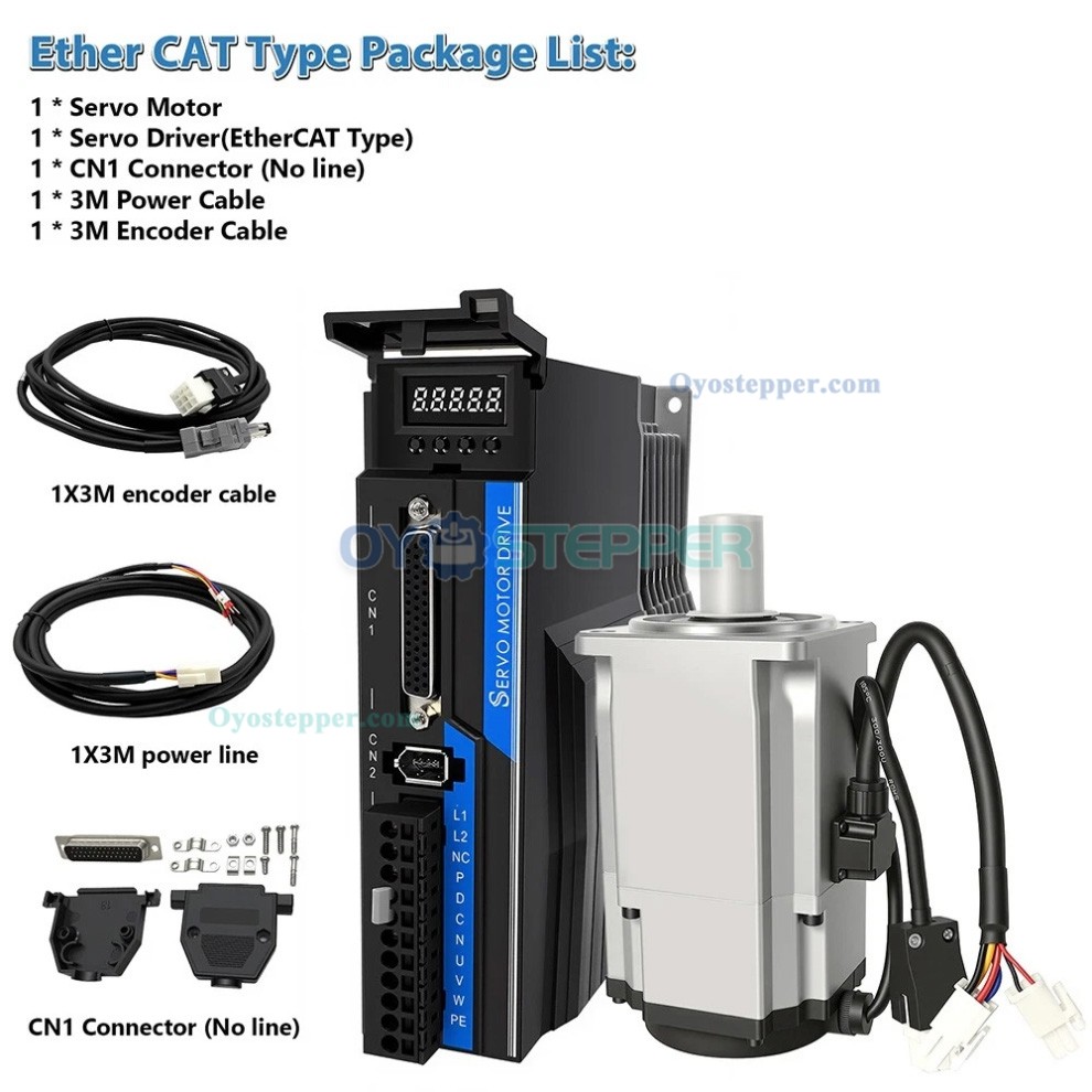 400W/750W/1KW AC Servo Motor Driver Kit 1.27Nm / 2.39Nm / 3.18Nm 3000RPM Pulse, Ethernet, Canopen with 21-bit Encoder 400W/750W/1KW AC Servo Motor Driver Kit 1.27Nm / 2.39Nm / 3.18Nm 3000RPM Pulse, Ethernet, Canopen with 21-bit Encoder