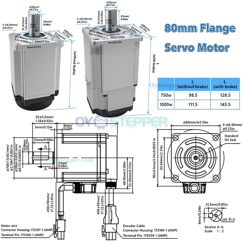 400W/750W/1KW AC Servo Motor Driver Kit 1.27Nm / 2.39Nm / 3.18Nm 3000RPM Pulse, Ethernet, Canopen with 21-bit Encoder 400W/750W/1KW AC Servo Motor Driver Kit 1.27Nm / 2.39Nm / 3.18Nm 3000RPM Pulse, Ethernet, Canopen with 21-bit Encoder