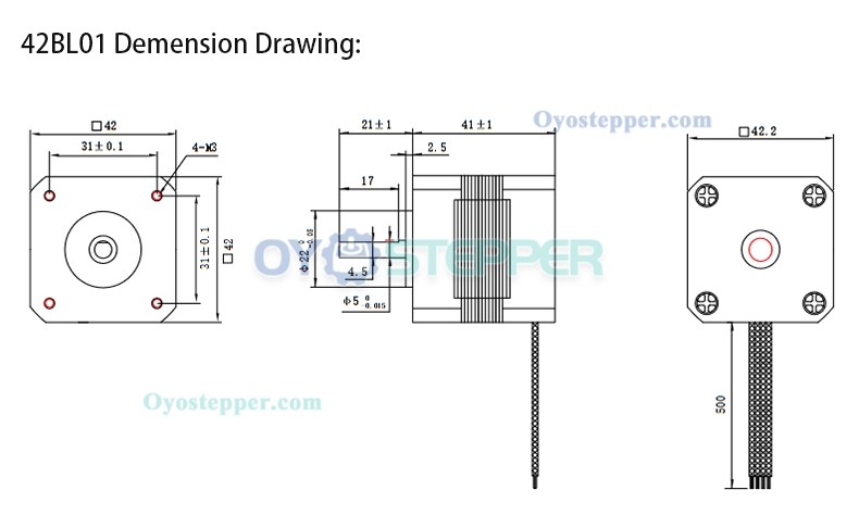 Oukeda Brushless DC Motor 3 Phase 24VDC 6.3Ncm/12.5Ncm/18.8Ncm 4000RPM BLDC Motor