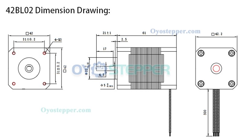 Oukeda Brushless DC Motor 3 Phase 24VDC 6.3Ncm/12.5Ncm/18.8Ncm 4000RPM BLDC Motor