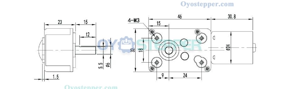 2Pcs 12V 24V Brushless DC Worm Gear Motor 8kg.cm 4500RPM 32*76.8mm