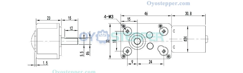 12V 24V Brushless DC Worm Gear Motor 8kg.cm 4500RPM 32*76.8mm