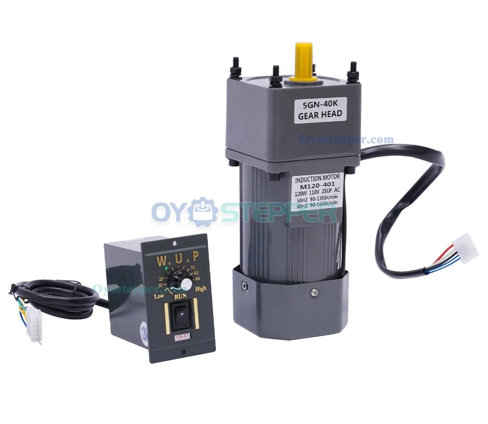 120W AC Induction Gear Motor 40:1 21Nm Single-phase with with Variable Speed Control 120W AC Induction Gear Motor 40:1 21Nm Single-phase with with Variable Speed Control