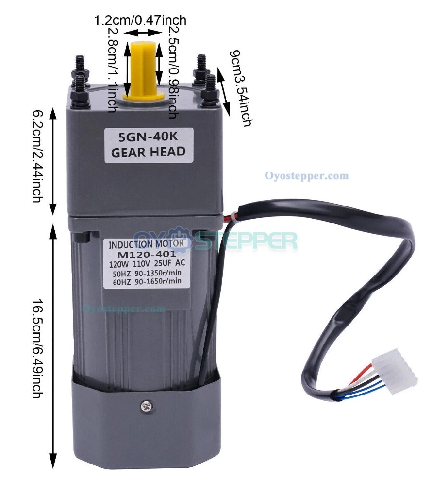 120W AC Induction Gear Motor 40:1 21Nm Single-phase with with Variable Speed Control 120W AC Induction Gear Motor 40:1 21Nm Single-phase with with Variable Speed Control
