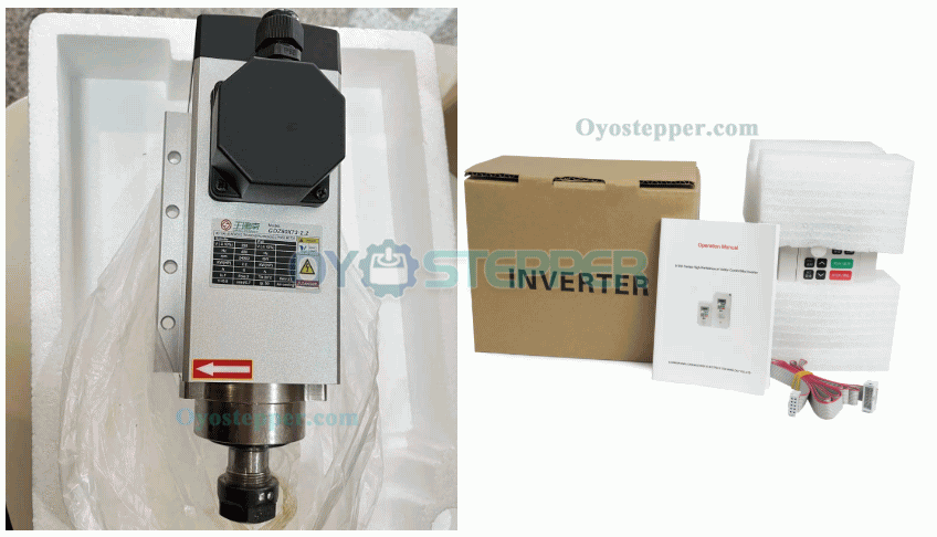 2.2KW 220V/380V VFD & Air Cooled Spindle Motor Kit ER20 24000RPM CNC Spindle & VFD Set 2.2KW 220V/380V VFD & Air Cooled Spindle Motor Kit ER20 24000RPM CNC Spindle & VFD Set
