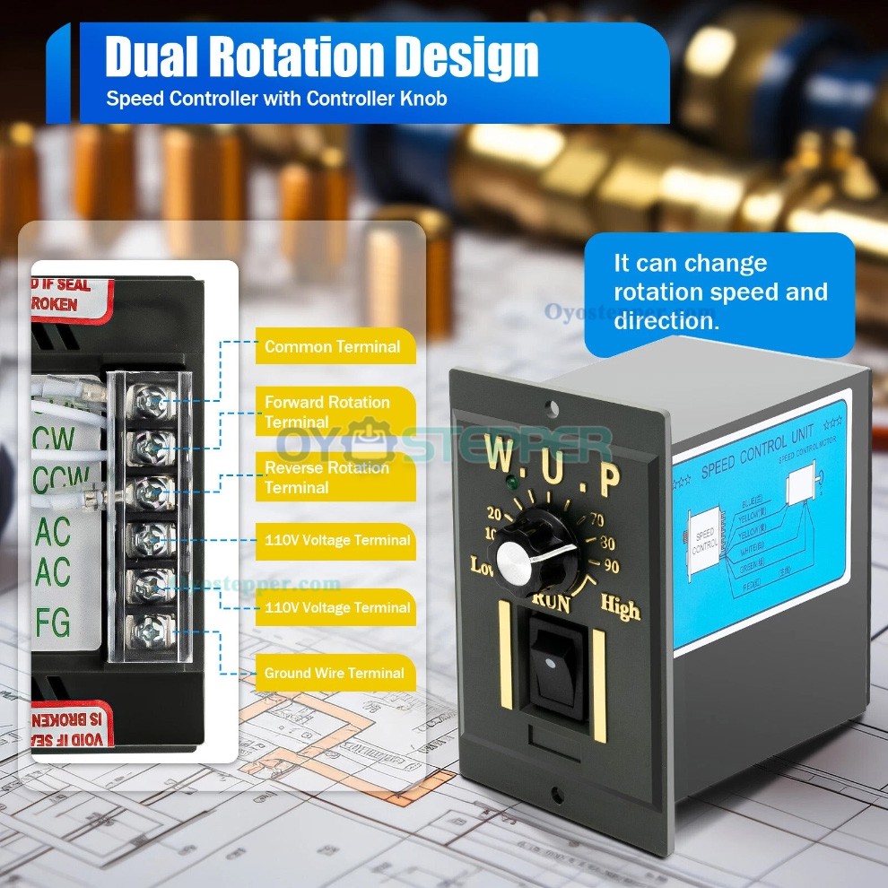 250W AC Induction Motor with Gearbox 10:1 16Nm 135RPM Gear Reduction Motor with Variable Speed Control