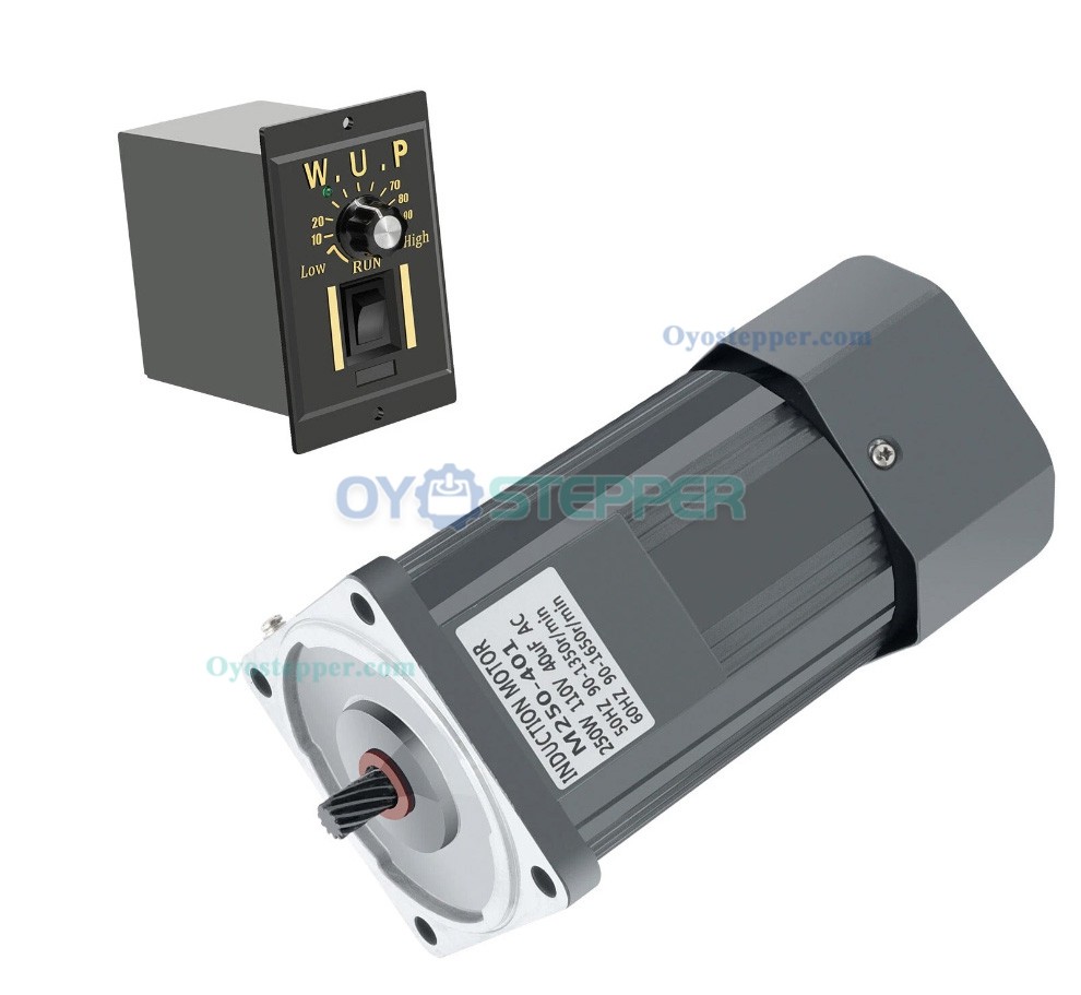 250W AC Induction Motor with Gearbox 10:1 16Nm 135RPM Gear Reduction Motor with Variable Speed Control