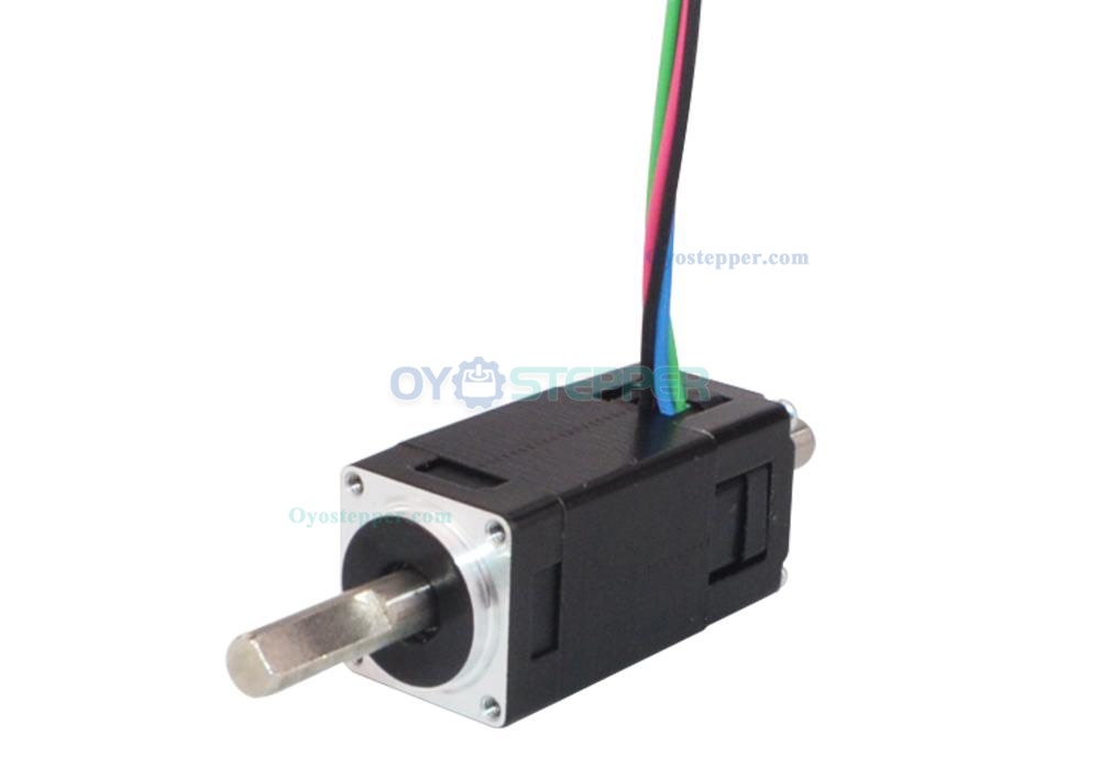 Mini Daul Shaft Nema 6 Stepper Motor Bipolar 1.8 Degree 0.58Ncm (0.82oz.in) 0.3A 14x14x30mm 4 Wires