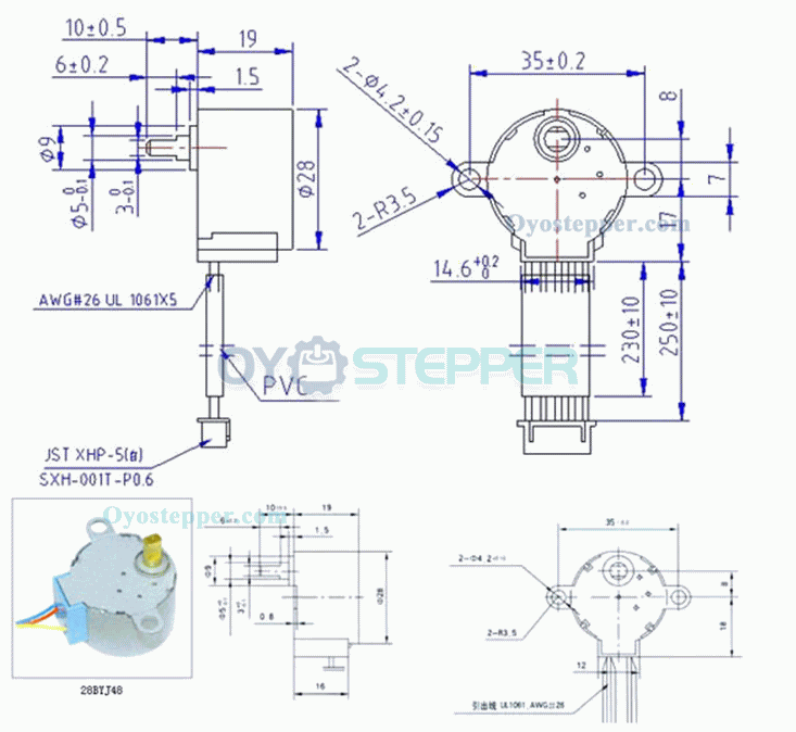 28BYJ-48 12V Reduction Step Gear Stepper Motor DC 4 Phase Step Motor Diy Kit for Arduino