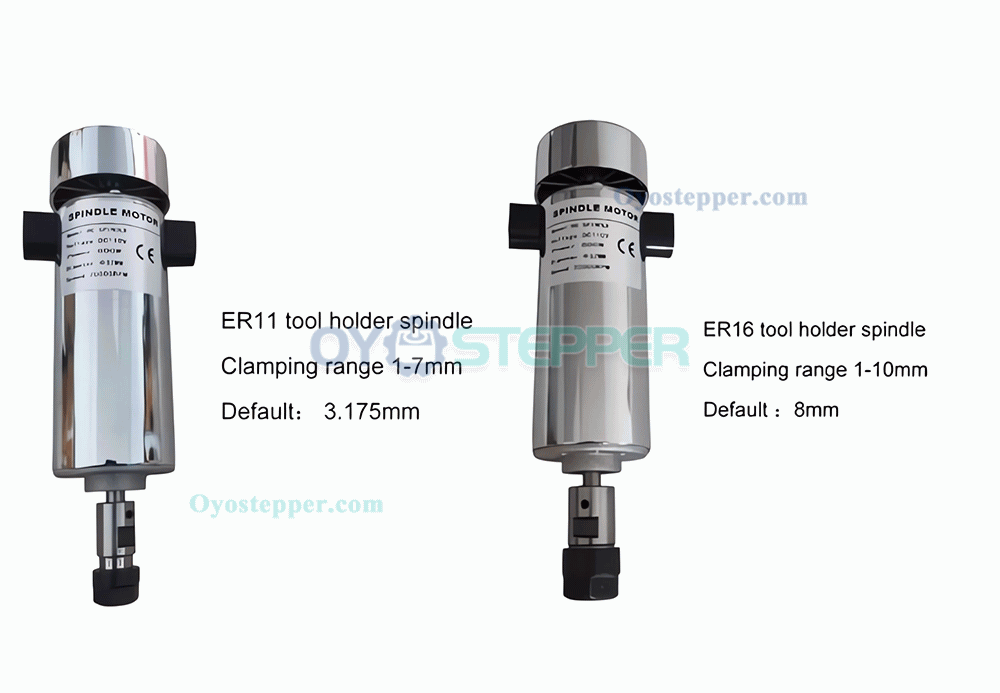 800W 0.79Nm 52mm CNC Spindle Motor Air Cooled Kit with Power Supply & 13Pcs ER11 / 10Pcs ER16 Collets