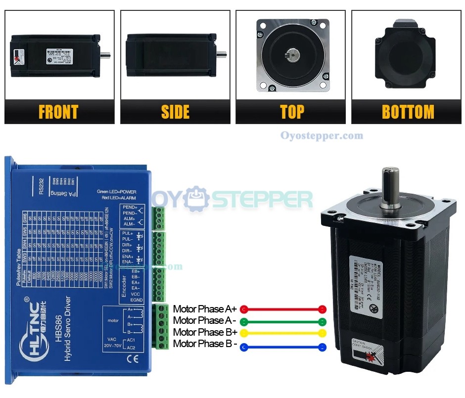 Nema34 Close Loop Stepper Motor 12N.m With Brake + Hybrid Servo Driver Kit For CNC Router