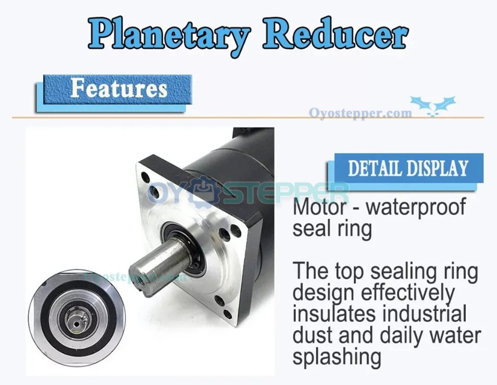 NEMA 34 Planetary Gearbox 5:1~100:1 86mm Stepper Motor Gear Speed Reducer 14mm Input NEMA 34 Planetary Gearbox 5:1~100:1 86mm Stepper Motor Gear Speed Reducer 14mm Input