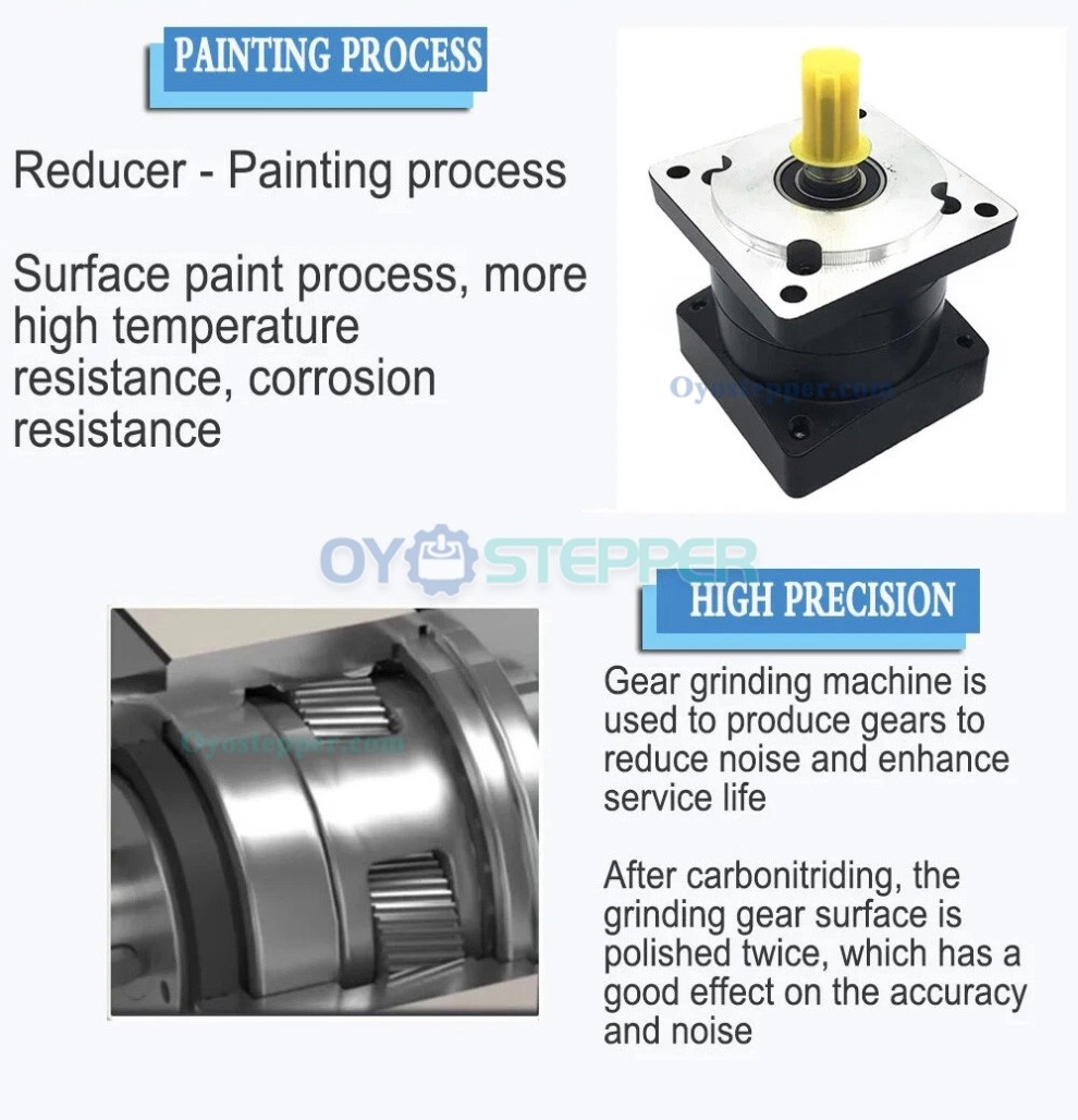 NEMA 34 Planetary Gearbox 5:1~100:1 86mm Stepper Motor Gear Speed Reducer 14mm Input NEMA 34 Planetary Gearbox 5:1~100:1 86mm Stepper Motor Gear Speed Reducer 14mm Input