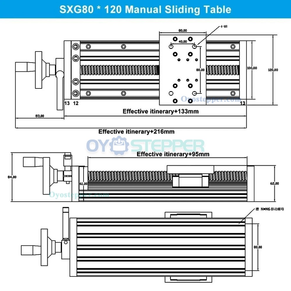 Heavy Duty Linear Motion Guide Stage Ballscrew CNC Linear Slide Table Fit Nema23 / 34 Motor Heavy Duty Linear Motion Guide Stage Ballscrew CNC Linear Slide Table Fit Nema23 / 34 Motor