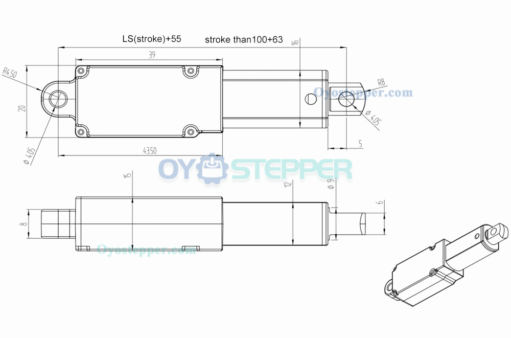 12V Small Mini Micro Electric Linear Actuator 64N-188N 0.4" 0.8" 1.2" 2" 4" 6" 8"Stroke 12V Small Mini Micro Electric Linear Actuator 64N-188N 0.4" 0.8" 1.2" 2" 4" 6" 8"Stroke