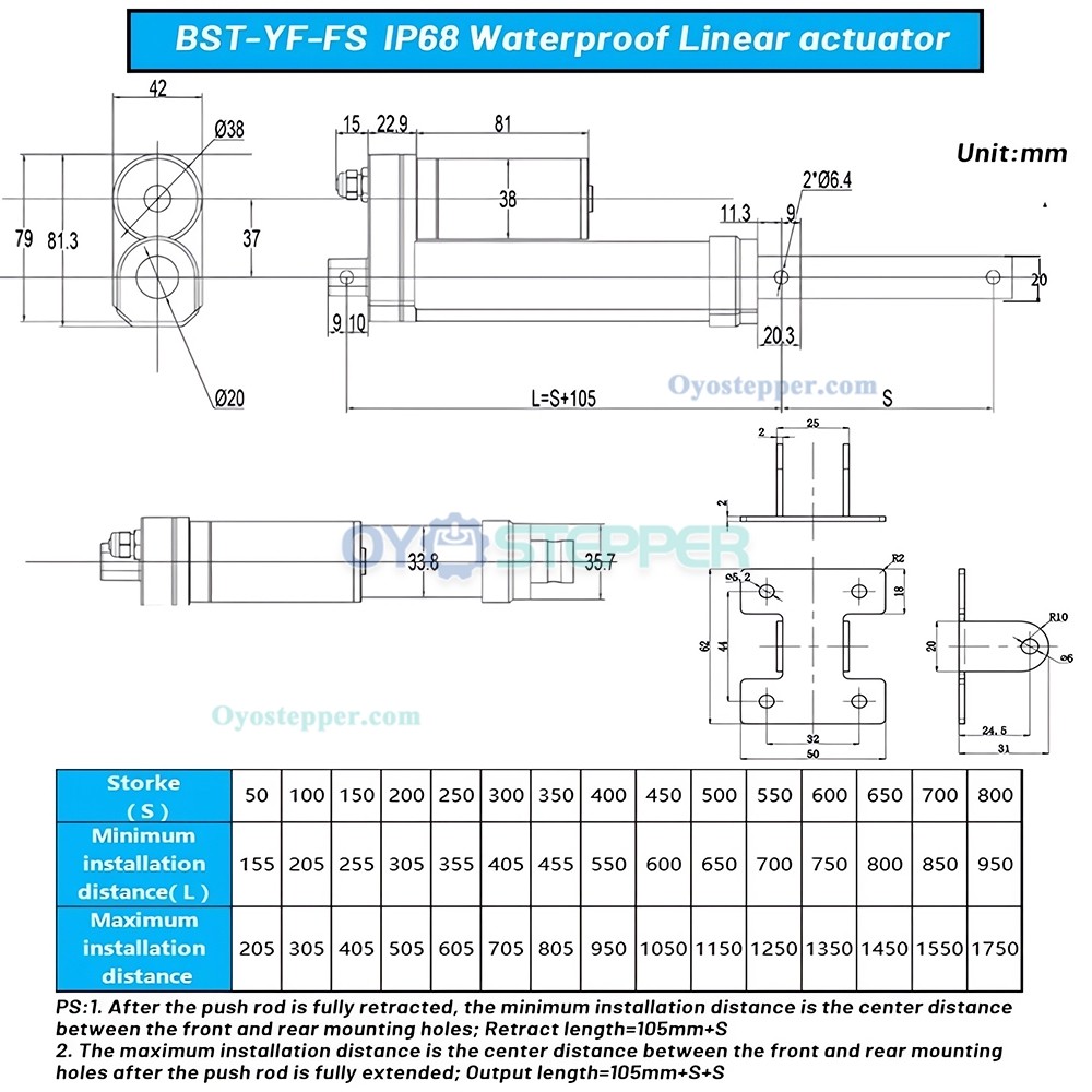 IP68 Submersible Electric Linear Actuator 264lbs12V Motorized Linear Actuators for Industrial Automation IP68 Submersible Electric Linear Actuator 264lbs12V Motorized Linear Actuators for Industrial Automation