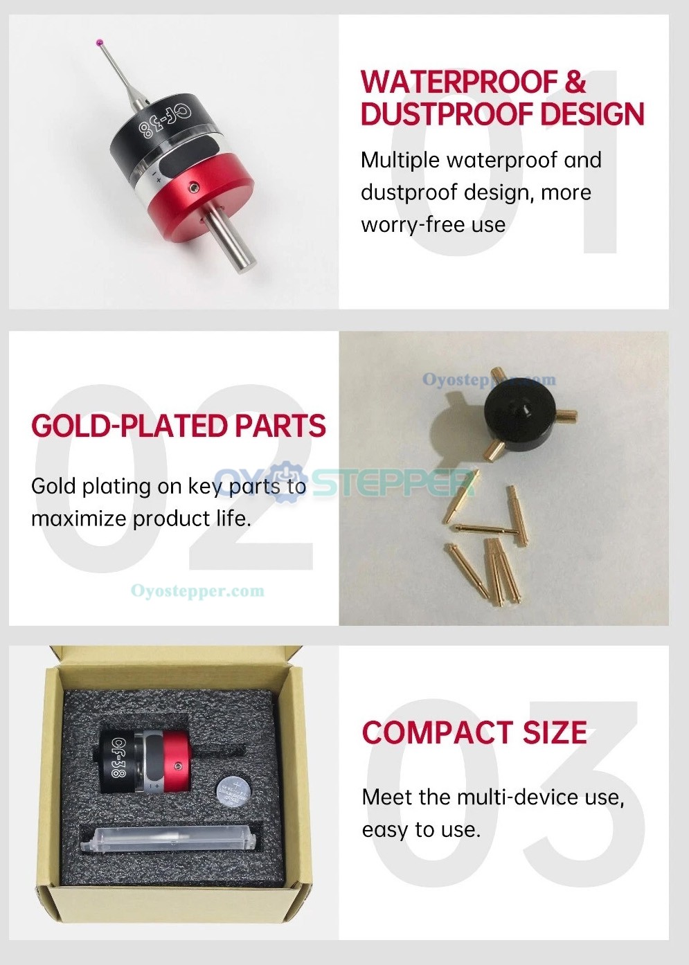 CF-38 3D Trigger Edge Finder for CNC Milling Touch Probe Trigger Edge Finder CF-38 3D Trigger Edge Finder for CNC Milling Touch Probe Trigger Edge Finder