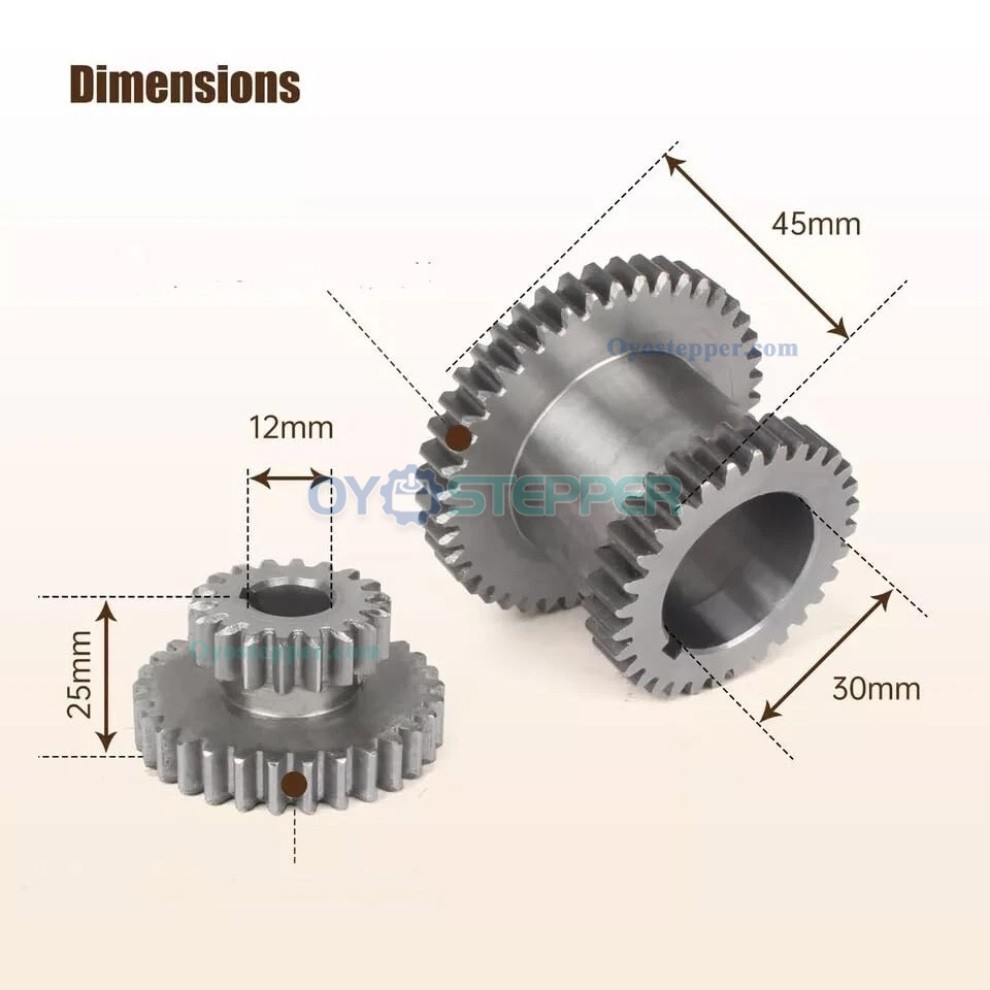 CJ0618 Sliding Fixed Double Gear Set High/Low Transmission Gear Kit for Mini-Lathes CJ0618 Sliding Fixed Double Gear Set High/Low Transmission Gear Kit for Mini-Lathes