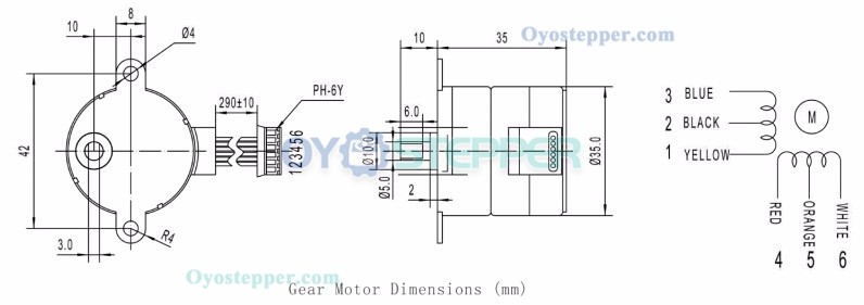 12V Stepper Gear Motor Spur Gear Permanent Magnet DC Motor 7.5° 200mA 130g.cm 4 Phase