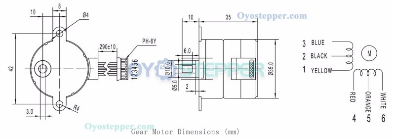 2Pcs 12V Stepper Gear Motor Spur Gear Permanent Magnet DC Motor 7.5° 200mA 130g.cm 4 Phase