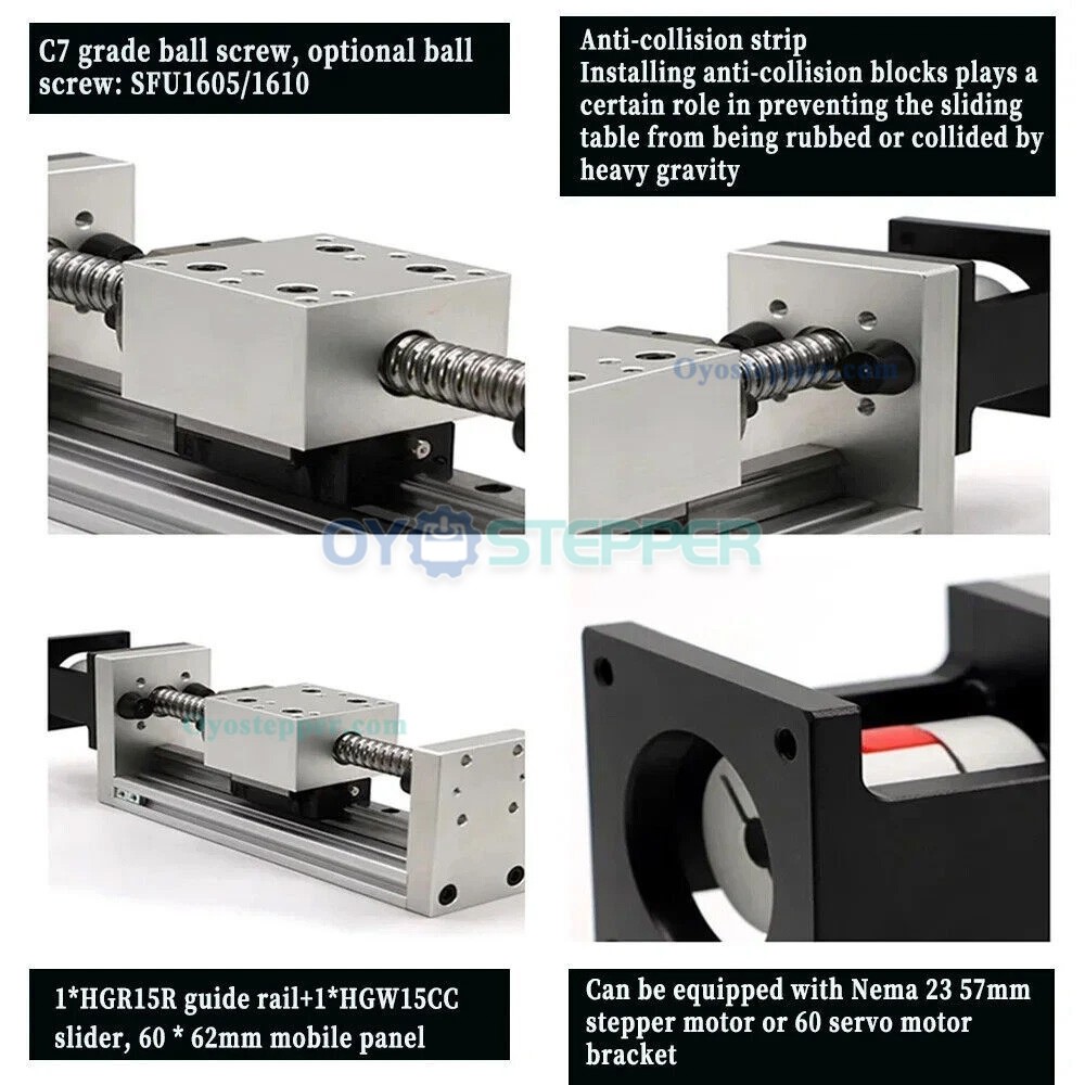 Linear Guide Rail Ballscrew Linear Module Table CNC Slide Motion Stage Stroke 100mm-300mm Linear Guide Rail Ballscrew Linear Module Table CNC Slide Motion Stage Stroke 100mm-300mm