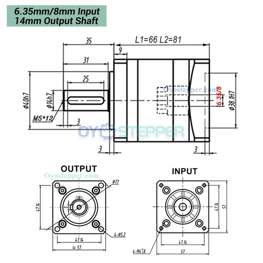 DLF Series Planetary Gearbox Gear Speed Reducer with 2Nm Integrated NEMA23 Stepper Motor Kit 14mm Output DLF Series Planetary Gearbox Gear Speed Reducer with 2Nm Integrated NEMA23 Stepper Motor Kit 14mm Output