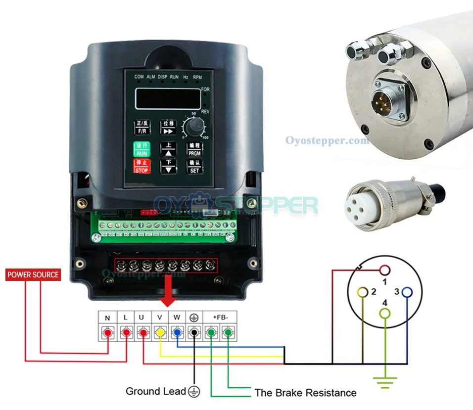 5.5KW Round Water Cooling Spindle Motor Ceramic 400Hz 24000RPM ER25 125mm Diameter