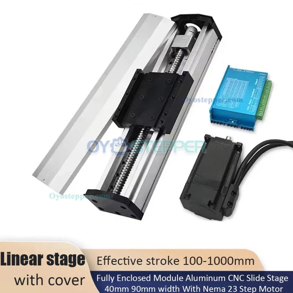 Fully Enclosed Waterproof Ballscrew CNC Slide Table Kit Motorized Linear Guide Stage Width 40mm Fully Enclosed Waterproof Ballscrew CNC Slide Table Kit Motorized Linear Guide Stage Width 40mm