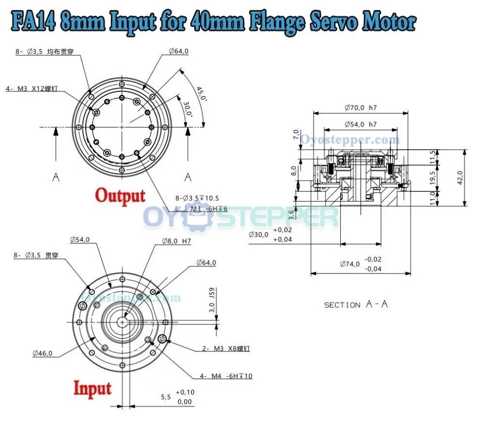 FA Series Harmonic Drive Gearbox Ratio 30:1-120:1 Harmonic Motor Speed Reducer for Servo Motor FA Series Harmonic Drive Gearbox Ratio 30:1-120:1 Harmonic Motor Speed Reducer for Servo Motor