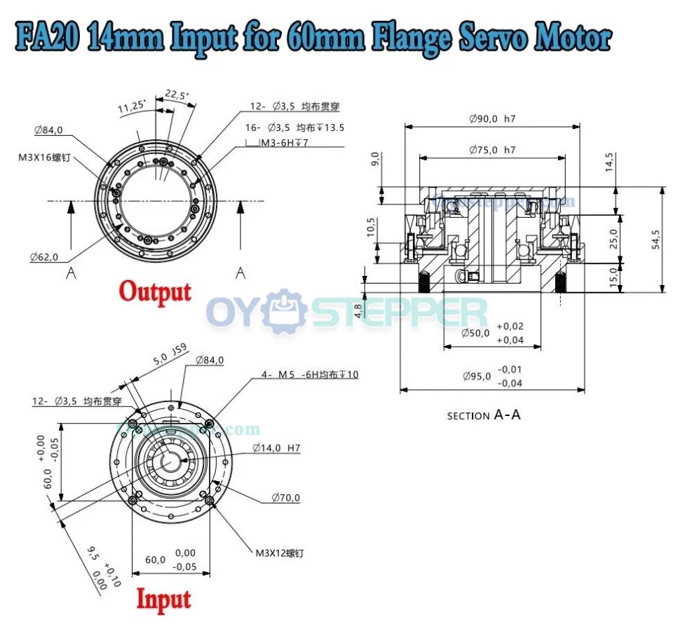 FA Series Harmonic Drive Gearbox Ratio 30:1-120:1 Harmonic Motor Speed Reducer for Servo Motor FA Series Harmonic Drive Gearbox Ratio 30:1-120:1 Harmonic Motor Speed Reducer for Servo Motor