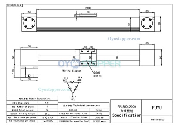 FBL80 High Speed CNC Linear Guide Slide Rail Linear Motion Actuator with Nema34 Stepper Motor