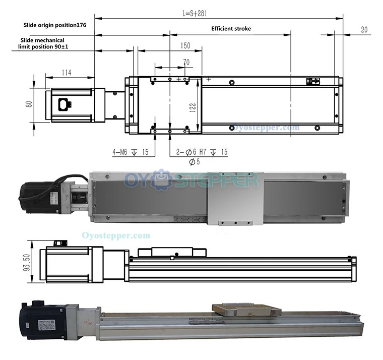 FCH140 Linear Module Linear Guide Actuator Double Rail with 1000W Servo Motor