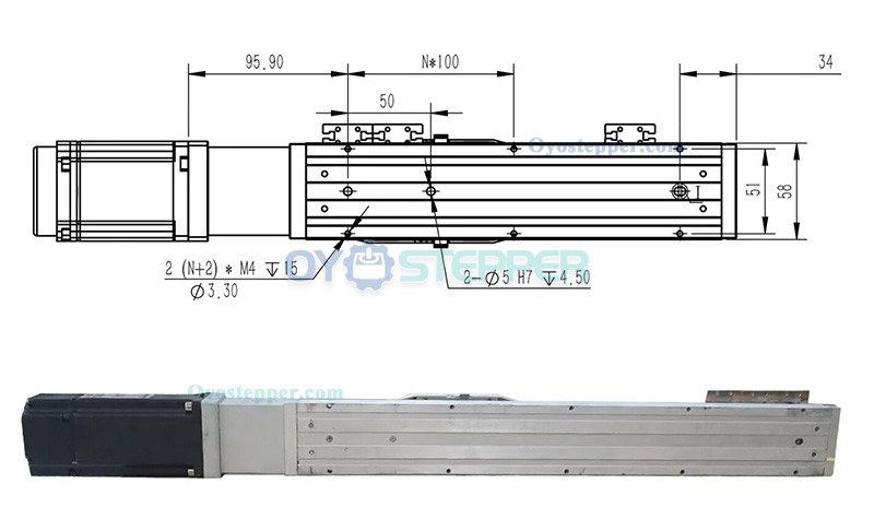 FCH60 Linear Module Linear Guide Actuator Double Rail with 400W Servo Motor