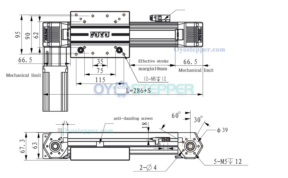FPB60 Linear Guide Belt Drive Linear Stage Table with Nema 24 Stepper Motor for CNC
