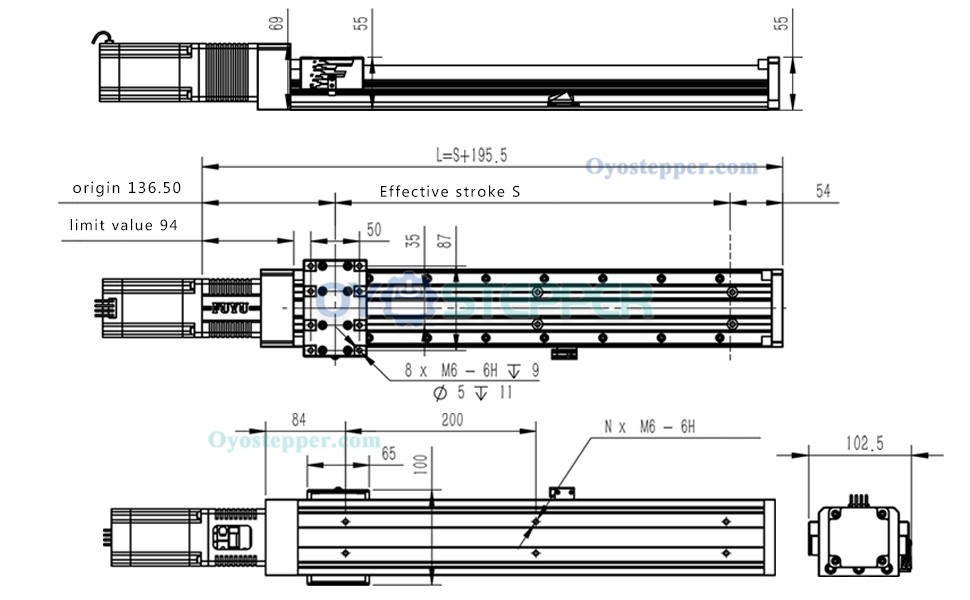 FSK80 15mm Double Guide Rails Ball Screw Linear Stage Module with NEMA24 Stepper Motor