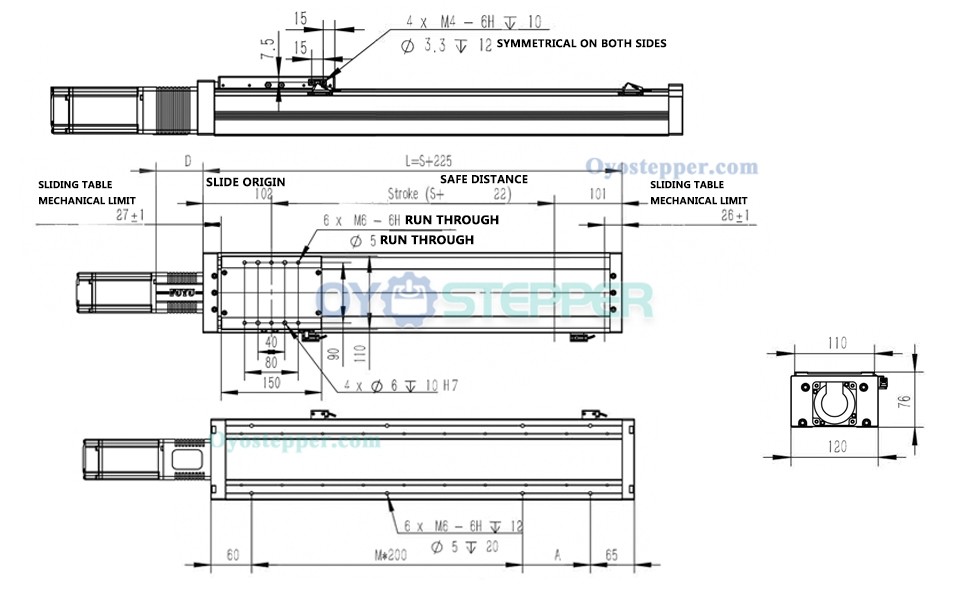 FSL120 Linear Stage Heavy Load Linear Guide Motion Ball Screw Linear Actuator Slide Table